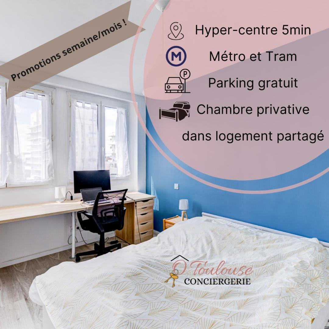 Готель Le Central - Chambre Privative Avec Salon Et Terrasse Privee Тулуза Екстер'єр фото